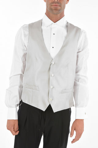 Gilet CERIMONY ACADEMY in Seta con Motivo Herringbone