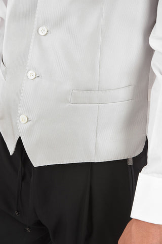 Gilet CERIMONY ACADEMY in Seta con Motivo Herringbone