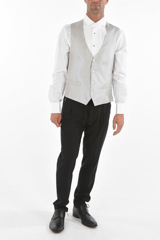 Gilet CERIMONY ACADEMY in Seta con Motivo Herringbone