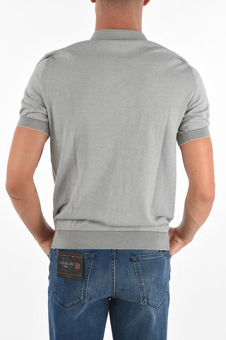 Plant Motif ZERO F. Striped Polo
