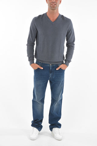 V Neck Silk Blend Sweater