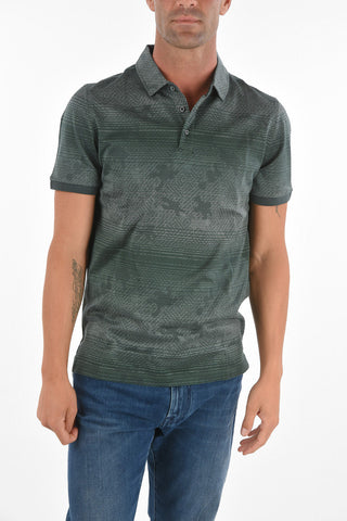 3 Button Printed Cotton Polo
