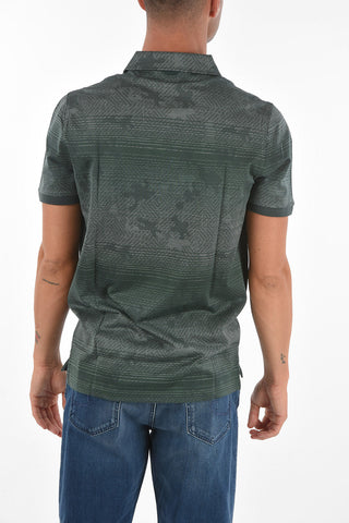 3 Button Printed Cotton Polo