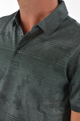 3 Button Printed Cotton Polo