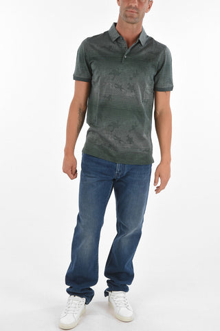 3 Button Printed Cotton Polo