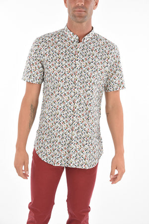 CC COLLECTION Kurzarmhemd mit Button-Down-Kragen und Blumenmuster
