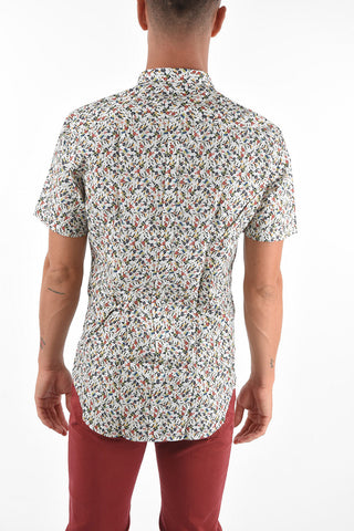 CC COLLECTION Kurzarmhemd mit Button-Down-Kragen und Blumenmuster