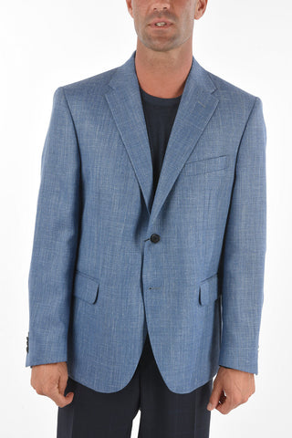 CC COLLECTION Blazer RIGHT in Lino Seta e Lana Vergine con Revers Classico