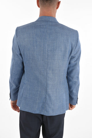 CC COLLECTION Blazer RIGHT in Lino Seta e Lana Vergine con Revers Classico