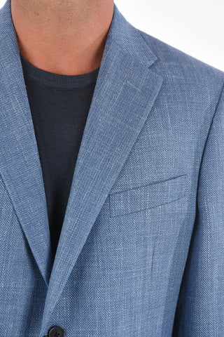 CC COLLECTION Blazer RIGHT in Lino Seta e Lana Vergine con Revers Classico