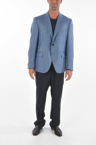 CC COLLECTION Blazer RIGHT in Lino Seta e Lana Vergine con Revers Classico