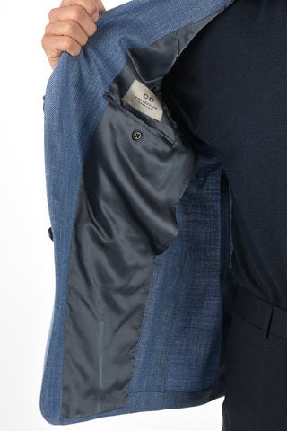 CC COLLECTION Blazer RIGHT in Lino Seta e Lana Vergine con Revers Classico