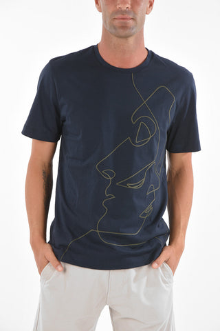 CC COLLECTION Crew Neck Printed Cotton T-Shirt