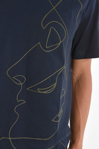 CC COLLECTION Crew Neck Printed Cotton T-Shirt