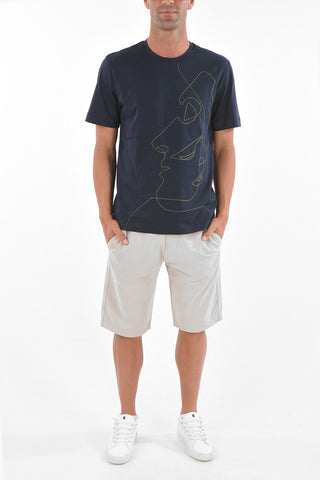 CC COLLECTION Crew Neck Printed Cotton T-Shirt
