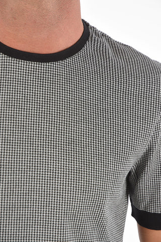 CC COLLECTION Short-sleeved Houndstooth Motif Sweater