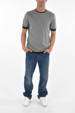 CC COLLECTION Short-sleeved Houndstooth Motif Sweater
