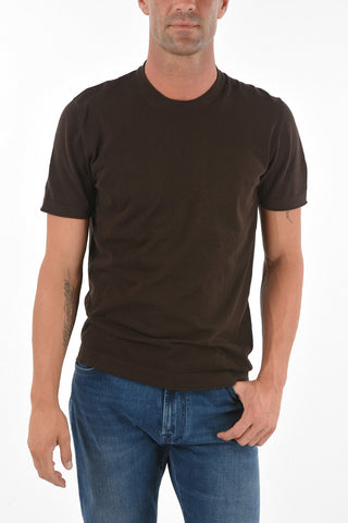 Crew Neck Short-sleeved Cotton Sweater