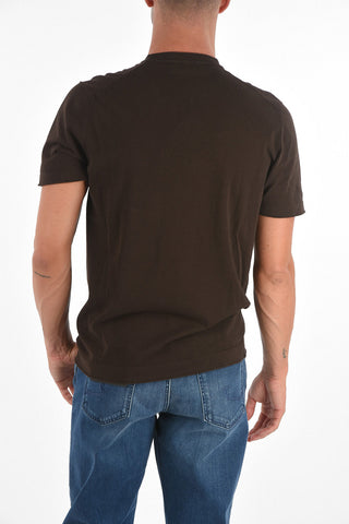 Crew Neck Short-sleeved Cotton Sweater