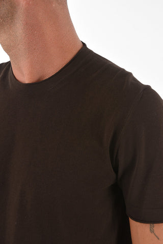 Crew Neck Short-sleeved Cotton Sweater