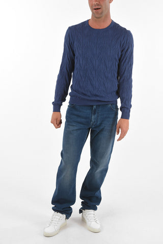 Crew Neck Aran Silk Blend Sweater