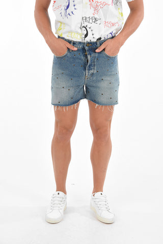 Studded Vintage Denim Shorts
