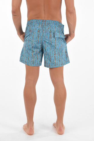 Microfiber Swim Short with Chain Print