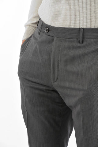 Pantaloni Gessati CERMINOY ACADEMY in Lana Vergine Extrafine