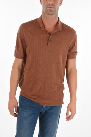 Polo Neck Short-sleeved Flax Sweater
