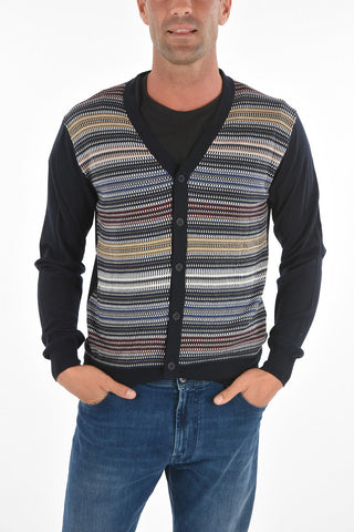 Cardigan in Misto Seta con Abbottonatura Frontale