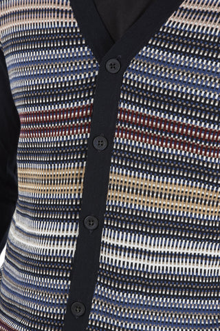 Cardigan in Misto Seta con Abbottonatura Frontale