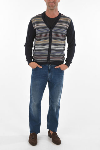 Cardigan in Misto Seta con Abbottonatura Frontale