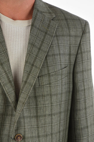 CC COLLECTION Plaid Checkered Flax RIGHT Blazer