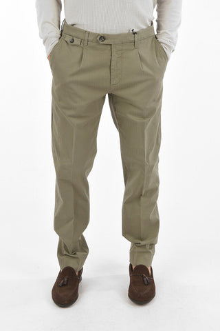 ID Single-pleated DOLORES Pants with Herringbone Pattern