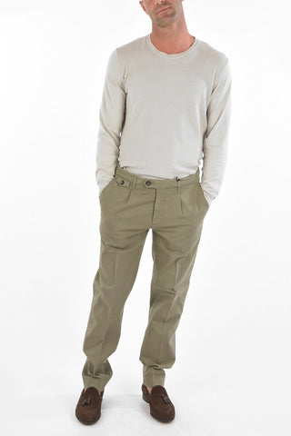ID Single-pleated DOLORES Pants with Herringbone Pattern
