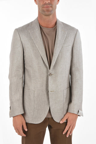 Unlined LEADER SOFT Jacquard Linen Blend Blazer
