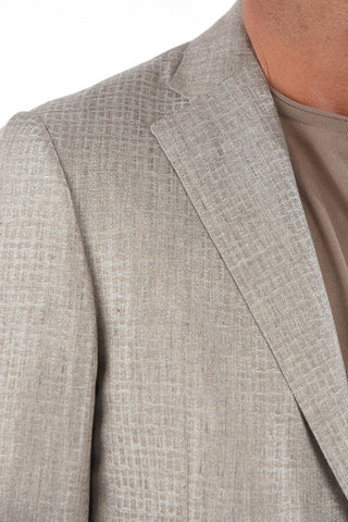 Unlined LEADER SOFT Jacquard Linen Blend Blazer