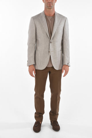 Unlined LEADER SOFT Jacquard Linen Blend Blazer