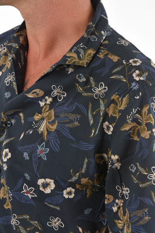 CC COLLECTION Camicia a Maniche Corte con Fantasia Floreale