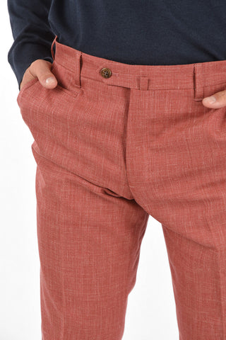 Linen Silk Wool LEADER Chino Pants with 5 Pockets