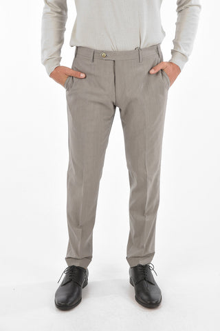 ROAD TO EXCELLENCE Pantaloni in Lana Vergine ACADEMY con Risvolto alla Caviglia
