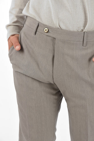 ROAD TO EXCELLENCE Pantaloni in Lana Vergine ACADEMY con Risvolto alla Caviglia