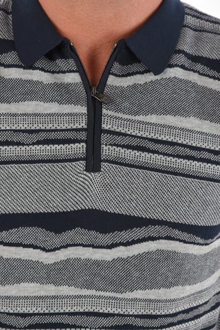 Short-sleeved LONDRA Zipped Polo Neck Sweater