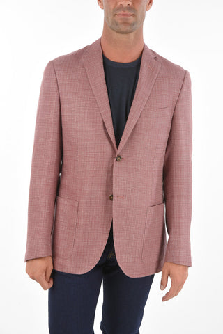 Blazer 2 Bottoni GATE in Misto Lino Motivo Hopsack