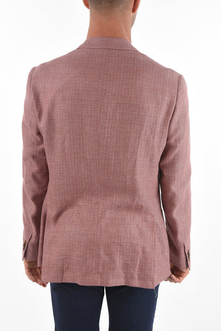 Blazer 2 Bottoni GATE in Misto Lino Motivo Hopsack