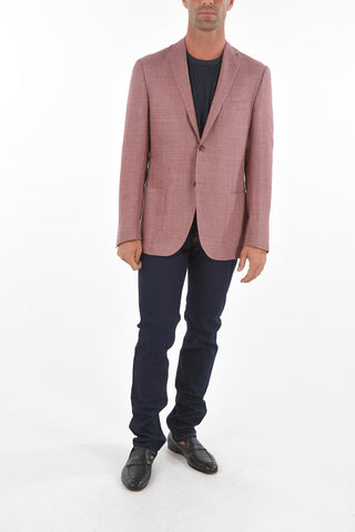 Blazer 2 Bottoni GATE in Misto Lino Motivo Hopsack
