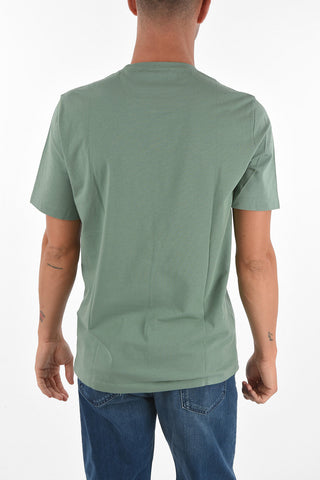 Crew Neck Cotton T-Shirt with Printed Logo