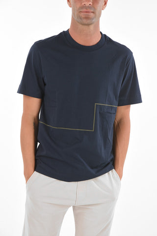 CC COLLECTION Crew Neck Printed T-Shirt with Breast-pocket