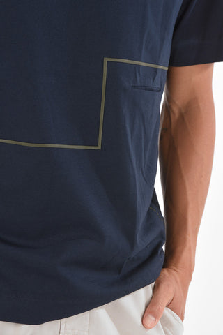 CC COLLECTION Crew Neck Printed T-Shirt with Breast-pocket