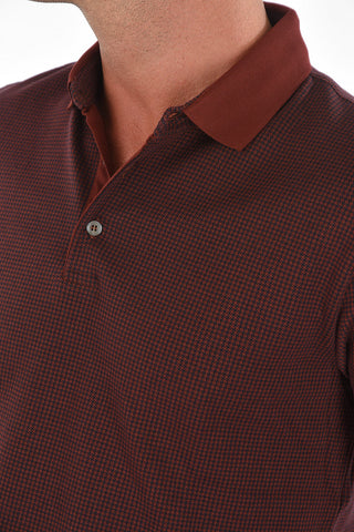 CC COLLECTION Polo Neck Houndstooth Cotton Sweater